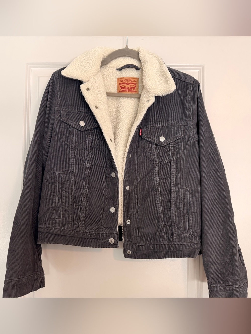 Levi's Black Corduroy Sherpa-Lined Jean Jacket